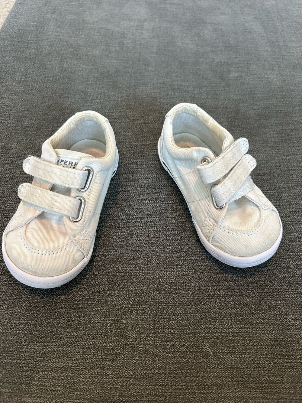 Sperry White Canvas Kids Slip-On Sneakers